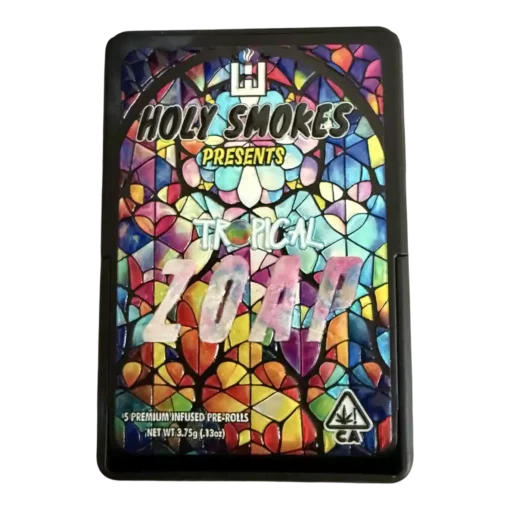 Holy Smokes Premium Water Hash + Live Resin Infused Prerolls | Tropical Zoap | 5 Pack