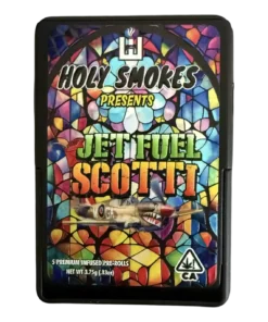 Holy Smokes Premium Water Hash + Live Resin Infused Prerolls | Jet Fuel Scotti | 5 Pack