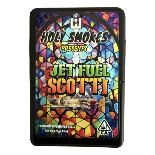 Holy Smokes Premium Water Hash + Live Resin Infused Prerolls | Jet Fuel Scotti | 5 Pack