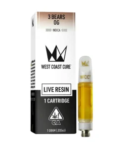 West Coast Cure 1G Live Resin Cartridge | 3 Bears OG | Indica
