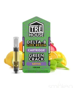 TRĒ House 1g Live Resin Delta 8 Cartridge - Green Crack