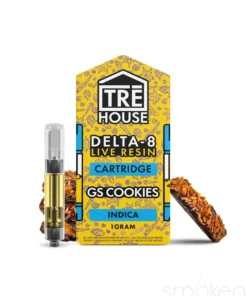 TRĒ House 1g Live Resin Delta 8 Cartridge - GS Cookies