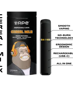1G Live Resin Disposable | Cereal Milk | Sativa (THC 90%)
