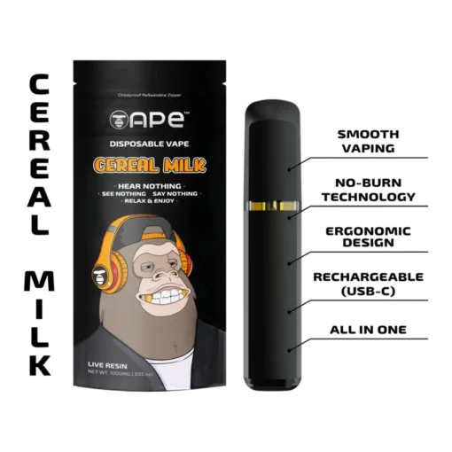 1G Live Resin Disposable | Cereal Milk | Sativa (THC 90%)